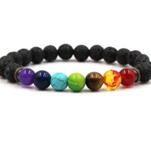 Chakra Healing Lava Stone bracelet